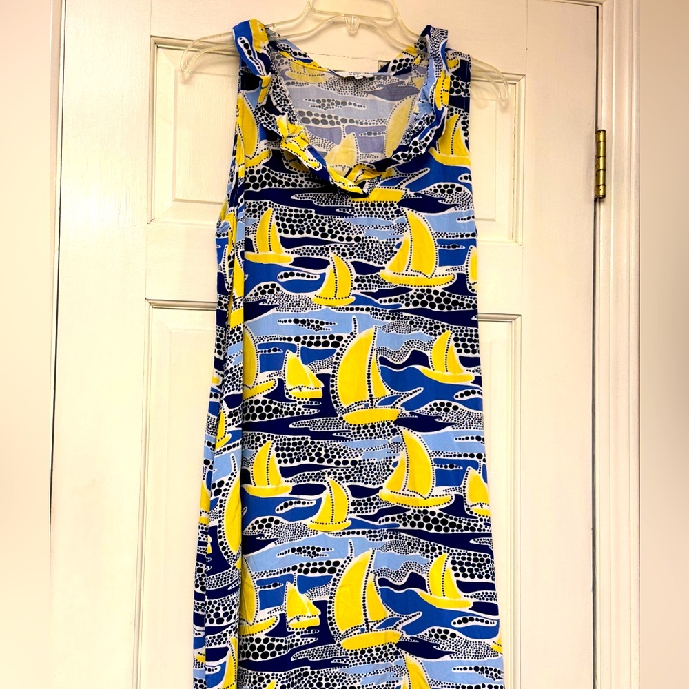 Crown & Ivy Blue and Yellow Mini Dress